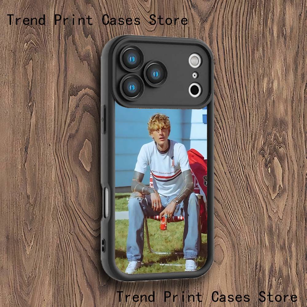 M-MGK Lost Americana LA Phone Case For iPhone 17,16,15,14,13,12,11,Pro,Max,Plus,X,XS,SE4,E,Mini Black Thickened Border Case