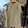 American-Style Women's Sleeveless I-Shape Vest, Round Neck, Casual Summer Top