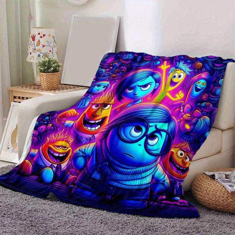 1pc Inside Out Printing Blanket - Soft, All-Season Throw for Living Room, Bedroom,Personalized Gift with Adorable Cartoon Design