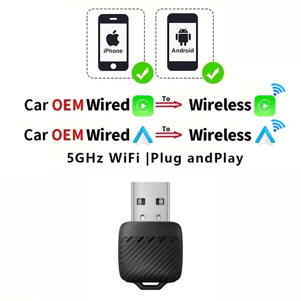 

ANYFAR 2in1 Wireless CarPlay Adapter Android Auto AI Smart Box Car Intelligent Systems For VW Toyota Nissan Honda Ford Benz Mini Adapter