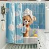 Universal Fit Shower Curtain With Hooks Set For Bathroom Decor And Water Control
