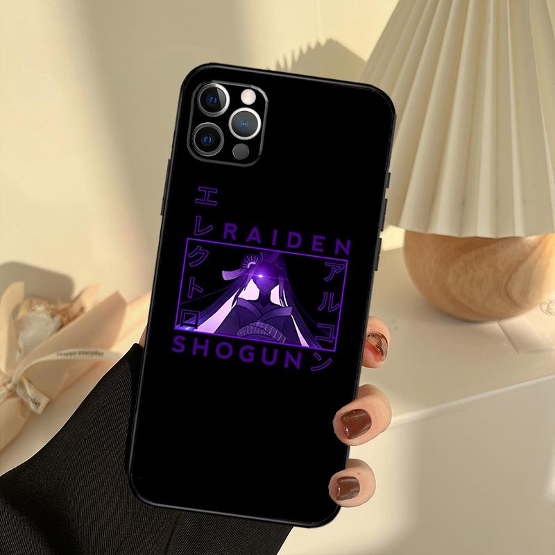 Genshin Impact Raiden Shogun Phone Case For iPhone 16 14 13 12 11 15 17 Pro Max 13 mini 15 16 Plus 16e 17 Air Cover Funda