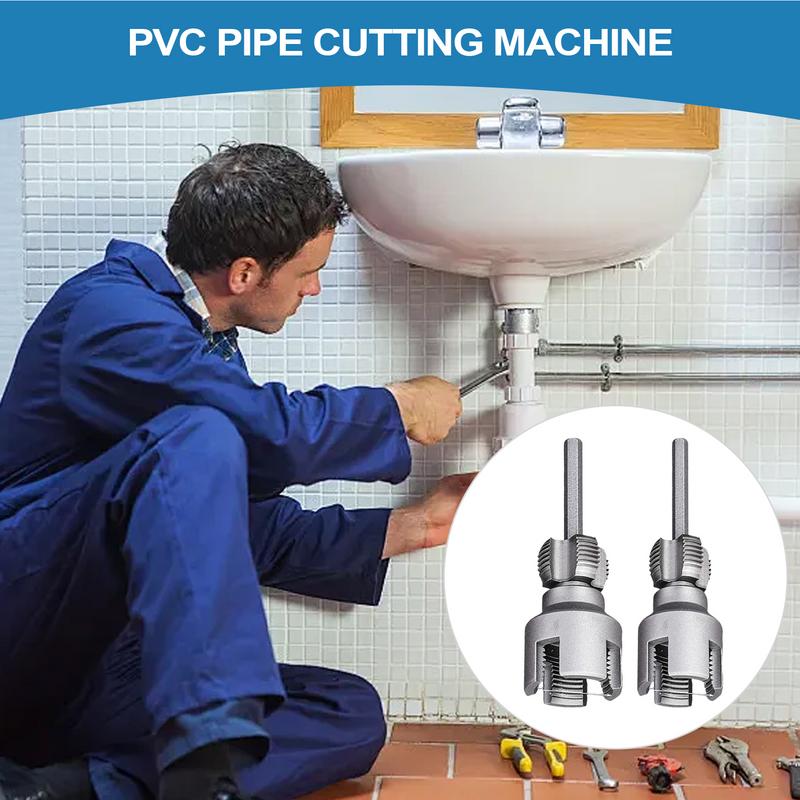 PVC Thread Maker Tool External Internal Cutter 1/2 & 3/4 Dies for Water Tube Electric Drill Garden Hose Home Improvement