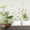 Pvc Lotus Carp Flying Bird Wall  Stickers Chinese Style Vinyl Wall Self-adhesive Wallpaper Bedroom