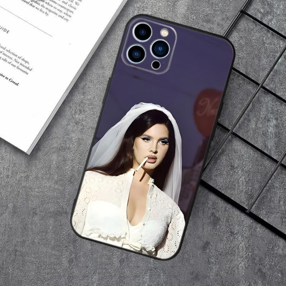 L-Lana Del Rey Singer Phone Case For Apple iPhone 15,14,13,12,11,XS,XR,X,8,7,Pro,Max,Plus,mini Silicone Black Cover