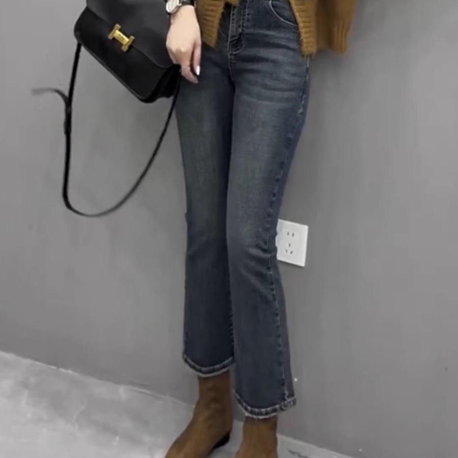 Women's Plus Size High Waist Fleece-Lined Slimming Flare Jeans - Autumn/Winter