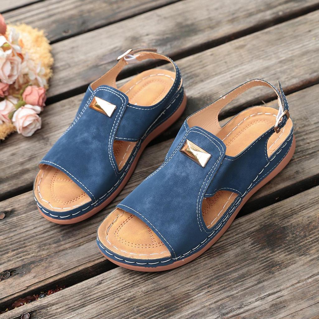 2026 Fashionable Plus Size Open-Toe Wedge Sandals for Women - Comfortable, Lightweight, Versatile, and Stylish Hollow Design
