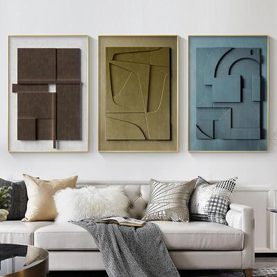 Nordic Minimalist Canvas Painting Brown Geometric Abstract Poster Modern Aesthetic Picture Wall Art for Living Room Home Decor