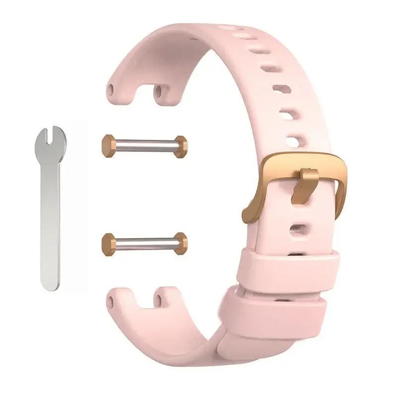 Ремешок Силиконовый Браслет Для Смарт-часов Garmin LilY Замена Наручного Ремешка Аксессуары для Часов розовый