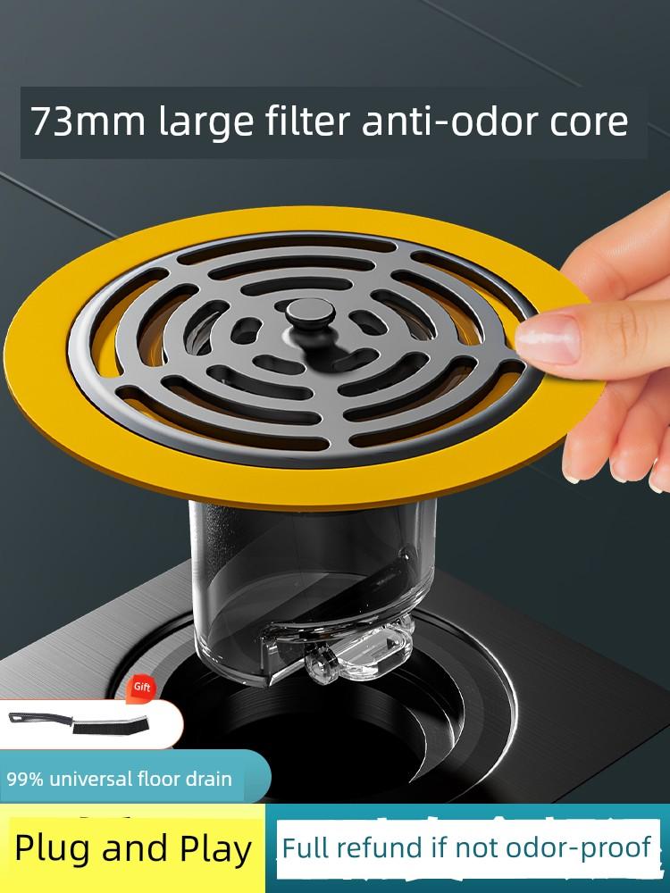Floor Drain Deodorizer Cover, Universal for Bathrooms, Anti-Odor Device for Drains, Stainless Steel, Prevents Insects, Suitable for Kitchens