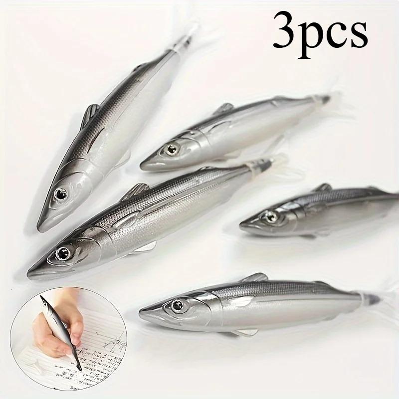 3 Eye-Catching Fun Fish-Shaped Ballpoint Pen - Perfect for School, Office, and Party Gifts - Unique Ocean-Themed Stationery Gift