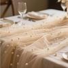 Outdoor wedding table flag pearl chiffon, holiday party, wedding party decoration, home table flag