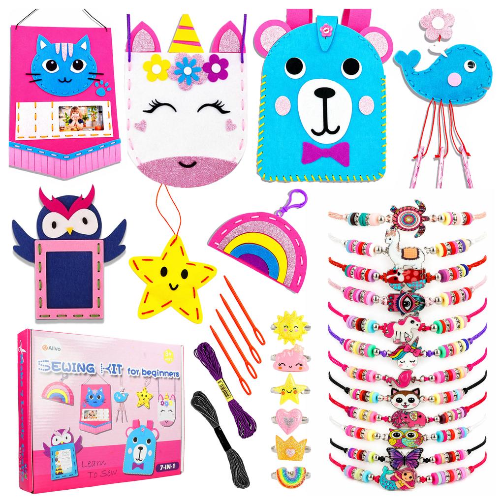 [PACZA] DIY Felt Sewing Kit for Kids + Bracelets and Rings Z3359