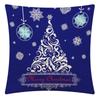 Cross-border Blue Christmas Pillow Case Print Home Sofa Cushion Cover Living Room Bedroom
