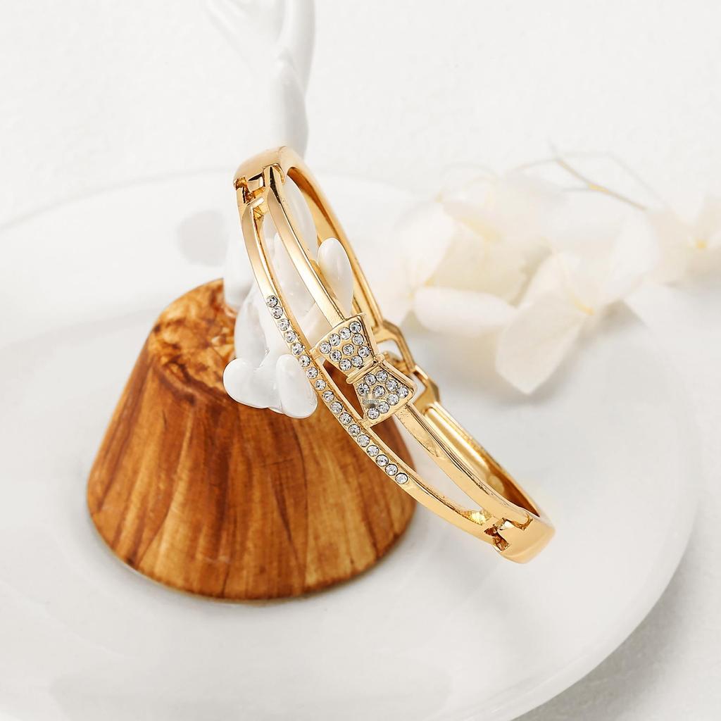 Korean Style Cute Bow Bracelet - Sweet & Versatile Full Diamond Jewelry for Female Students & Best Friends