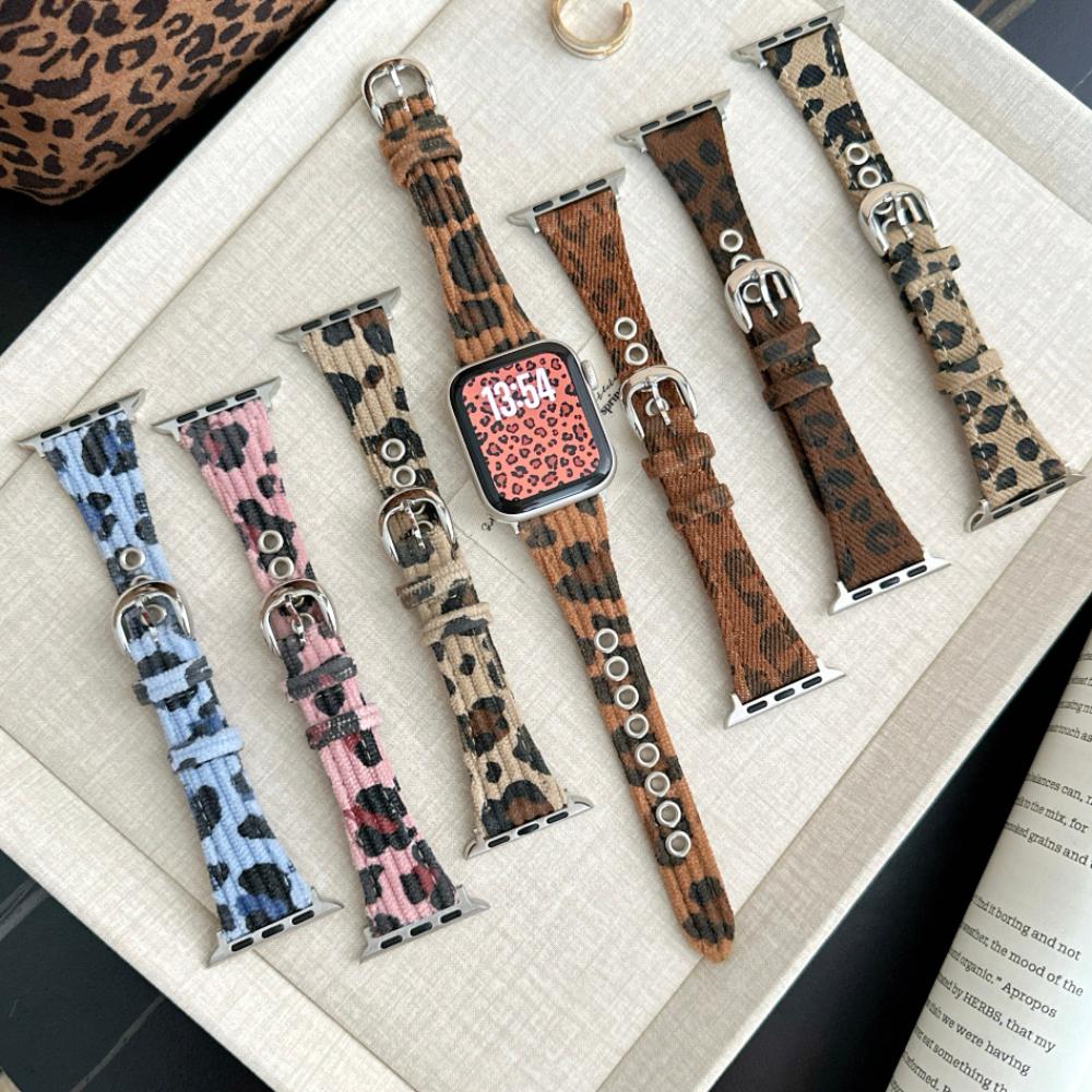 Luxuriöses Armband mit Leopardenmuster für Apple Watch Armband 46mm 41 38 40 44 42 45 49 mm Damenarmbänder iWatch Serie 11 10 9 8 7 6 5 SE Ultra 2/3