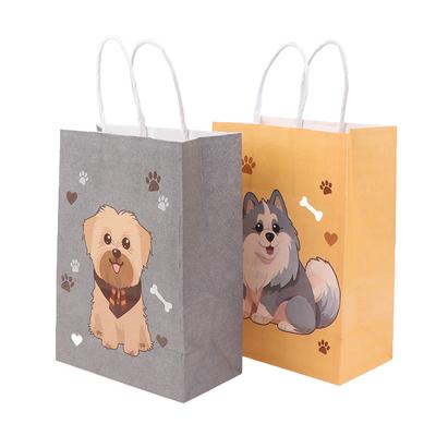 6Pcs Dog Paper Bag With Handle Dog Birthday Party Candy Treat Bag Kid Birthday Party Favor Bag Wedding Baby Shower Supplies