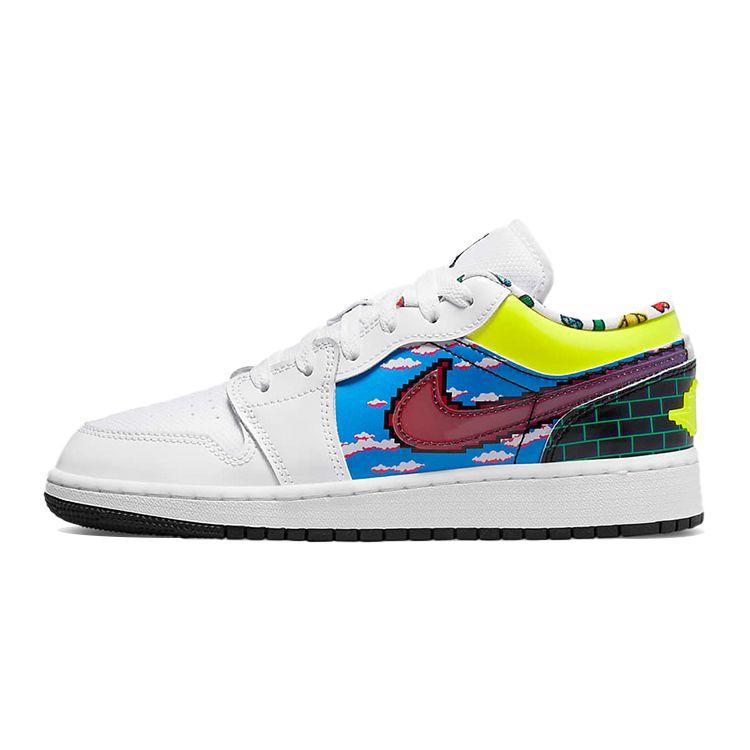 Jordan Kids Air Jordan 1 Low Gs White Multi Color DM8969-114 38.5