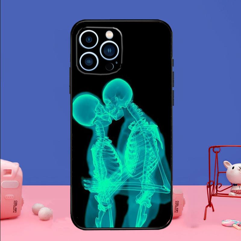 xray art aesthetic Skull Phone Case For iPhone 16 15 14 13 12 11 17 Pro Max Plus 12 13 mini 16e 17 Air Bumper Cover
