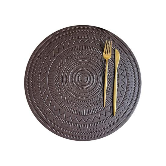 15 Inch Boho Placemats Waterproof PVC Table Mat A кофейный