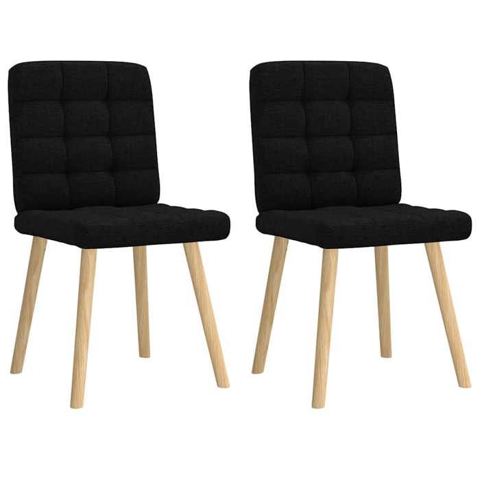 VidaXL Chaises à manger lot de 2 noir tissu, chaise, chaise de salon, chaise d'accent, chaise de cuisine, siège de salle à 4101093