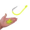 100PCS Fluorescent Green Octopus Fishing Hooks Fishing Accessories  Catfish Bass Tuna Walleye Trout