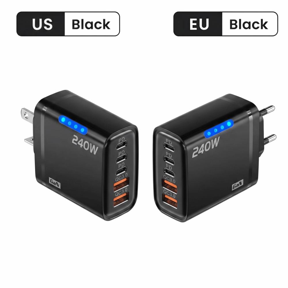 GaN Phone Charger Adapter 5 in 1 Mobile Phone USB C Charger Wall Charger Adapter Office Use