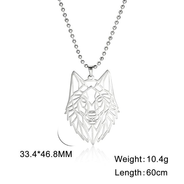 

Teamer Wolf Head Necklace for Men Punk Stainless Steel Hollow Animal Head Pendant Necklaces Jewelry 2026 Hip Hop Birthday Gift