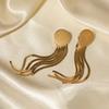 316L Stainless Steel Gold Color Tassel Earrings For Women Fashion Trendy Ear Pendant  Party Wedding Gift