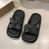 Korean version of Internet celebrity muffin bottom cool slippers women wear versatile comfortable knotted sandals 2025 summer new one-word drag