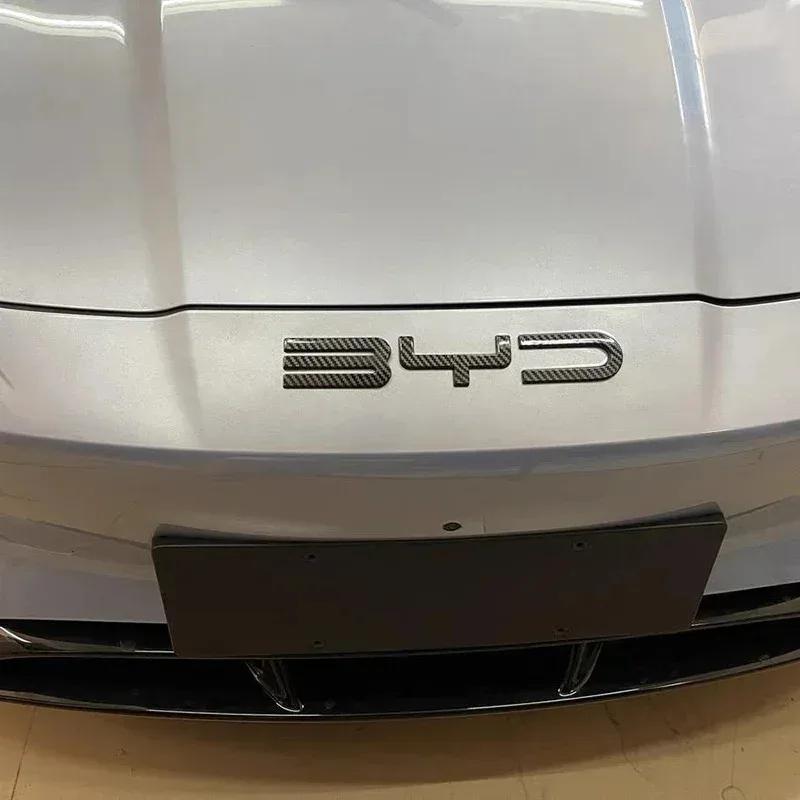 Per BYD SEAl EV ATTO 4 2022 2023 2024 Accessori Auto Emblema Badge Decalcomania Paraurti Anteriore Logo Nero Carbonio Adesivo di Modifica