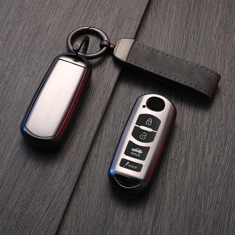 Metallic Gray Tpu 4 Button For Mazda 2 3 5 6 7 Cx-3 Cx-4 Cx-5 Cx-7 Cx-9 Axela Atenza Remote Car Key Case Cover Fob Holder Bag