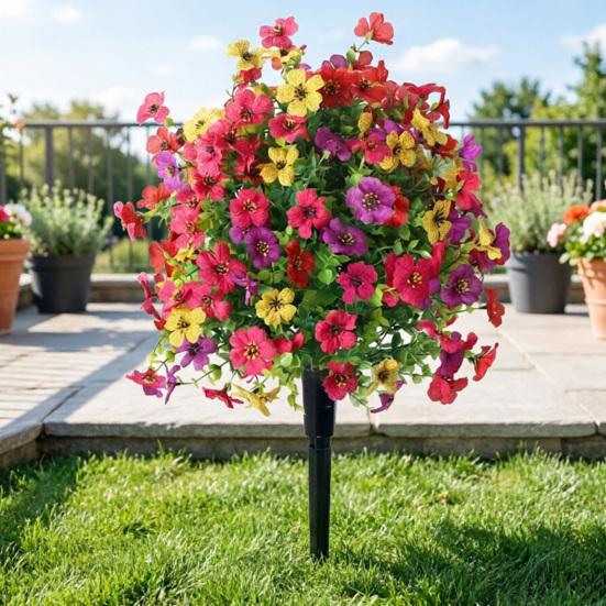 Kunstige Violet Topiary Træer med Pigge UV-bestandige Falske Buske til Have Veranda Terrasse