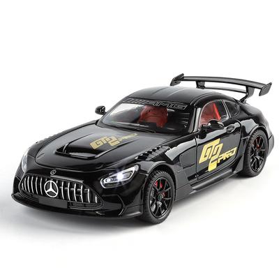 1/24 Benzs AMG GTR Alloy Die Cast Toy Car Model Sound and Light Pull Back Children's Toy Collectibles Birthday Gift