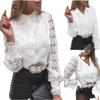BITCED Women's Spring Summer Fashion Lace Long Sleeve V-Neck Button Down Blouse Shirt