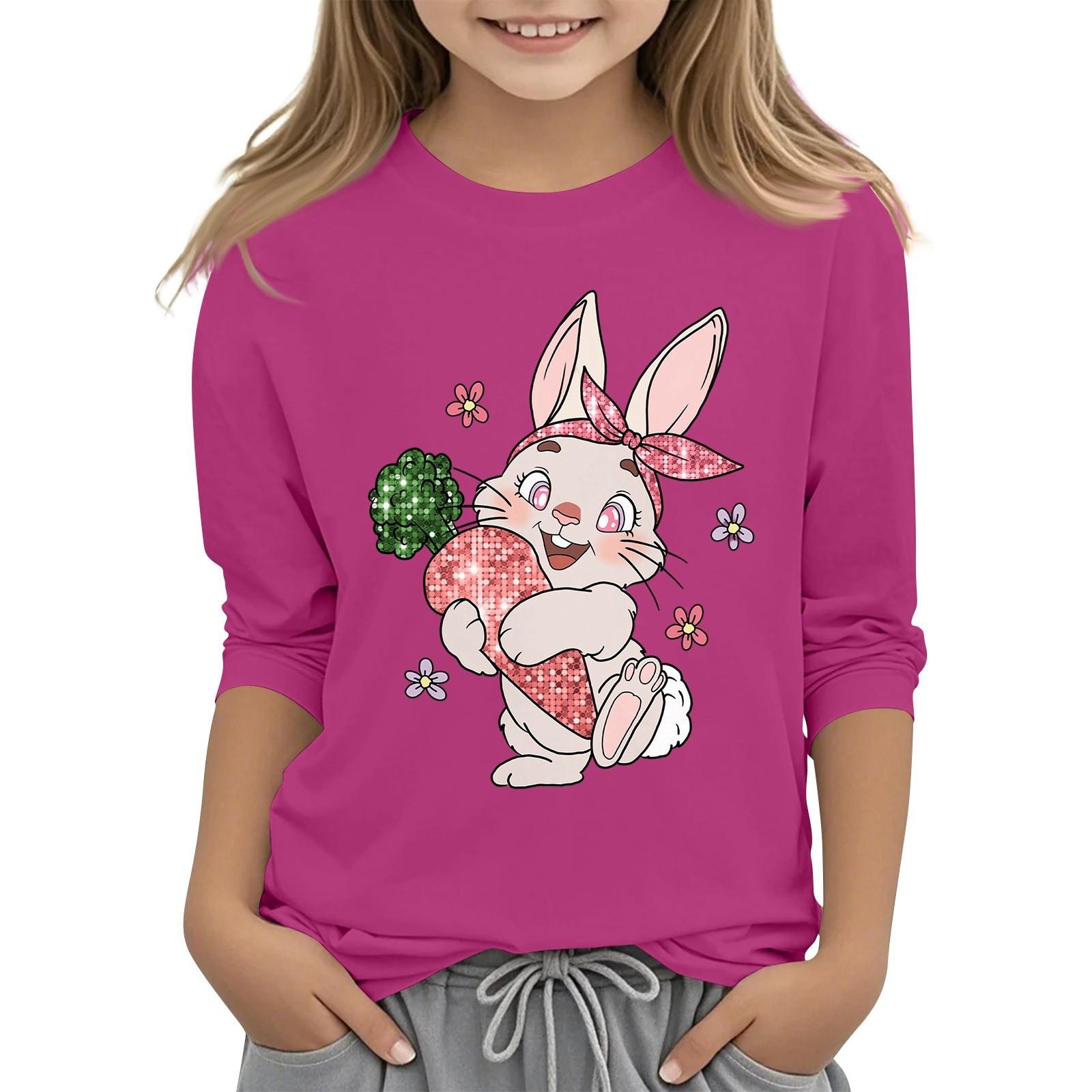 

Повседневная футболка с круглым вырезом и пасхальным принтом, с рукавами 7 точек для детей 130