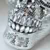 Crystal Skull Half Face Mask Dress Accessory Suitable for Halloween and Costume Parties with Reflective Disco Designs