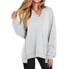 2025 European Autumn/Winter Striped V-neck Loose Fit Women's Sportswear Hoodie