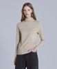 BASIC HOUSE Women'S High-Neck Stretch Long-Sleeve T-Shirt Beige Lats0219