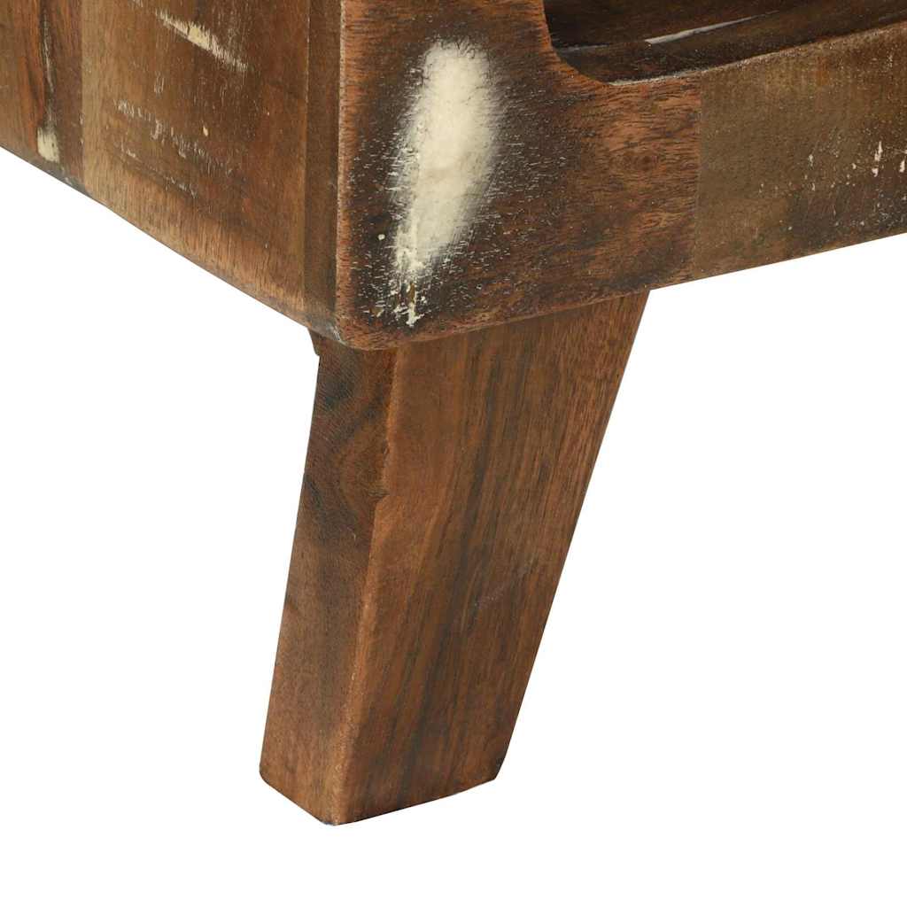 Coffee Table 50 X 50 X 35 Cm Solid Upcycled Wood