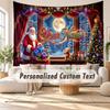 Christmas Custom Name Printed Tapestry Wall Hanging For Bedroom Living Room Wall Decor Holiday Gift