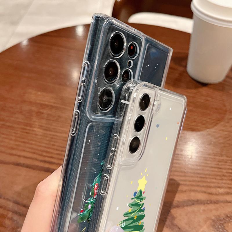 Santa Claus Printing Case For Samsung Galaxy S25 S24 S22 Ultra S23 S24 FE A17 A56 A16 A36 A26 A55 A15 A25 A54 5G Clear Soft TPU Phone Cover