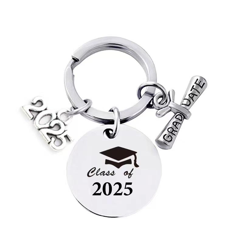 Stainless Steel Graduation Keychain Pendant - Gift Engraving Available