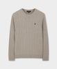BROOKS BROTHERS [Heritage] Wool Cashmere Cable Sweater (Light Grey) (Bbwrmhg411)
