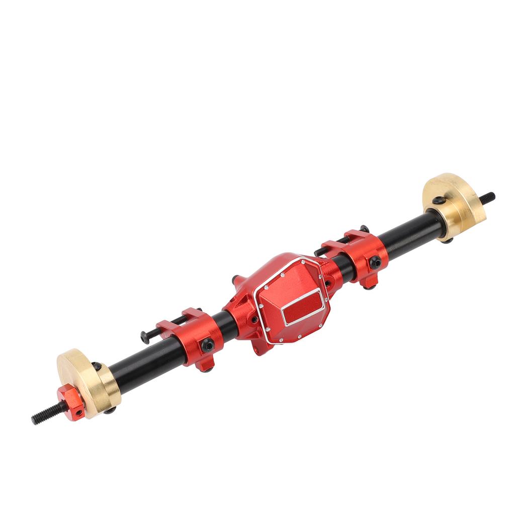 RC Rear Axle Assembly Aluminum Alloy RC Car Rear Axle Upgrade Parts with 27T 8T Internal Mounting Gear for SCX10 PRO Red