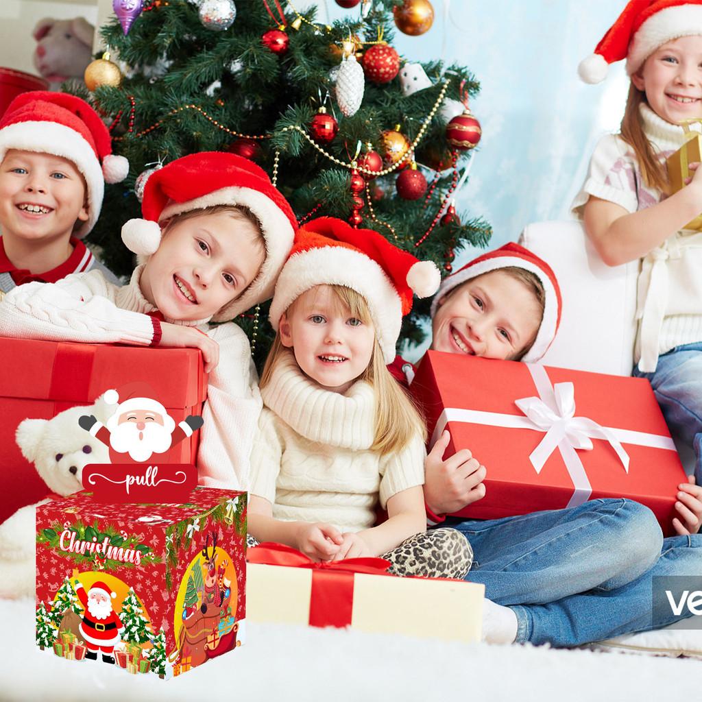 Santa Red Christmas Paper Money Box Festive Celebration Decor And Giving Gift