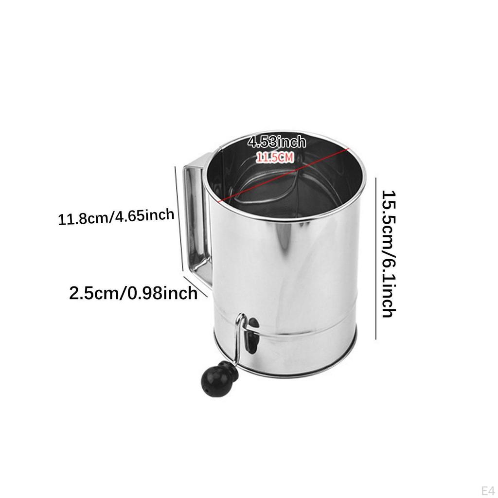 Flour, Hand-cranked Kitchen Supplies, Sugar Mixer with Hand Crank for Decorating Cakes, Tarts,