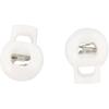 50 Pieces Spring Cord Lock Single Hole Cord Locks Round Toggle Stoppers Sliding Cord Fastener Locks End, White (L),Q2682