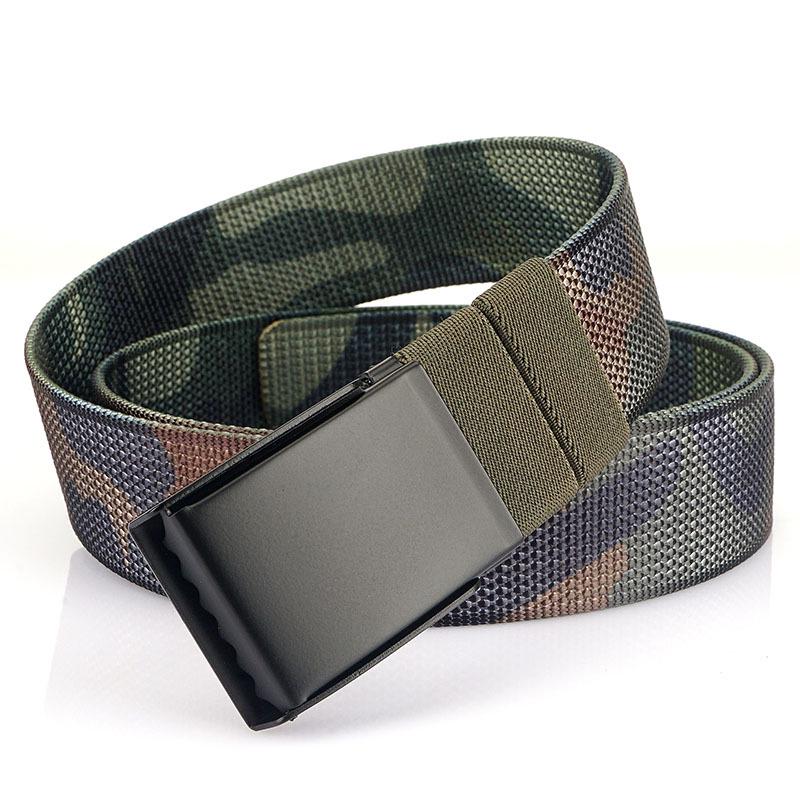 Unisex Double-Sided Nylon & Canvas Belt with Metal Buckle