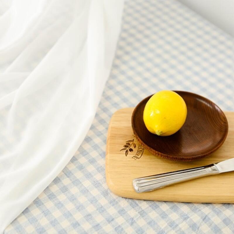 Melancheck Blue Cotton Tablecloth For 2 people